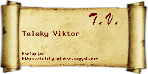 Teleky Viktor névjegykártya